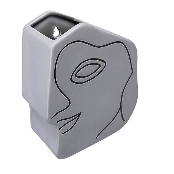 Set of 3 Boho Wall Mounted Abstract Face Planters - Picture 6 of 6